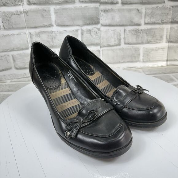 Mudd Vintage Yatima Women's 10 Chunky Platform Bow Oxford Black Block Heels - Picture 11 of 13